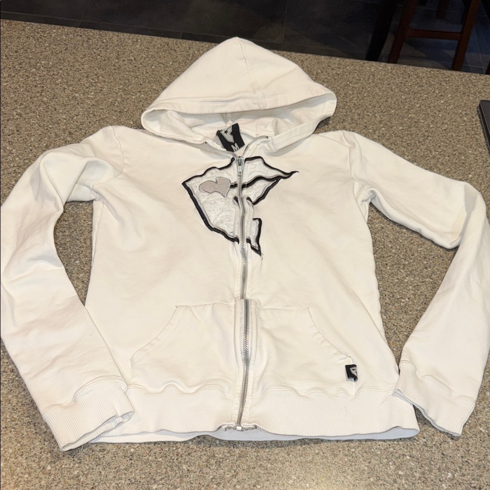 Y2k Famous Stars & Straps White Hoodie with Black Logo